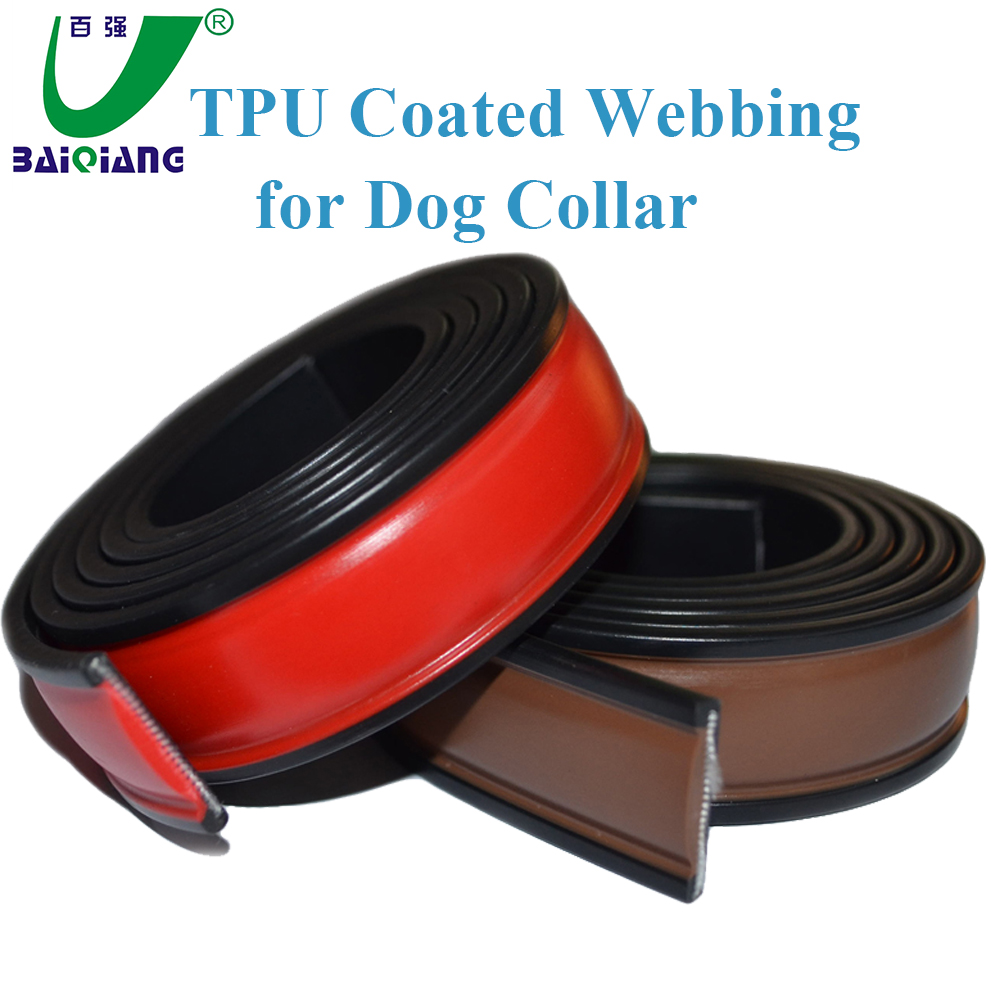 Leather Texture TPU PVC Rubber Coated Webbing for Dog Collar