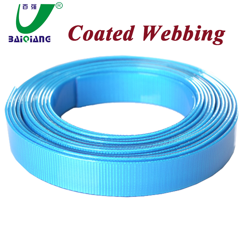 Ultra thin Stock TPU Coated Nylon Webbing Polyvinyl Blue and Red Coated Polyester Webbing Safety Belts