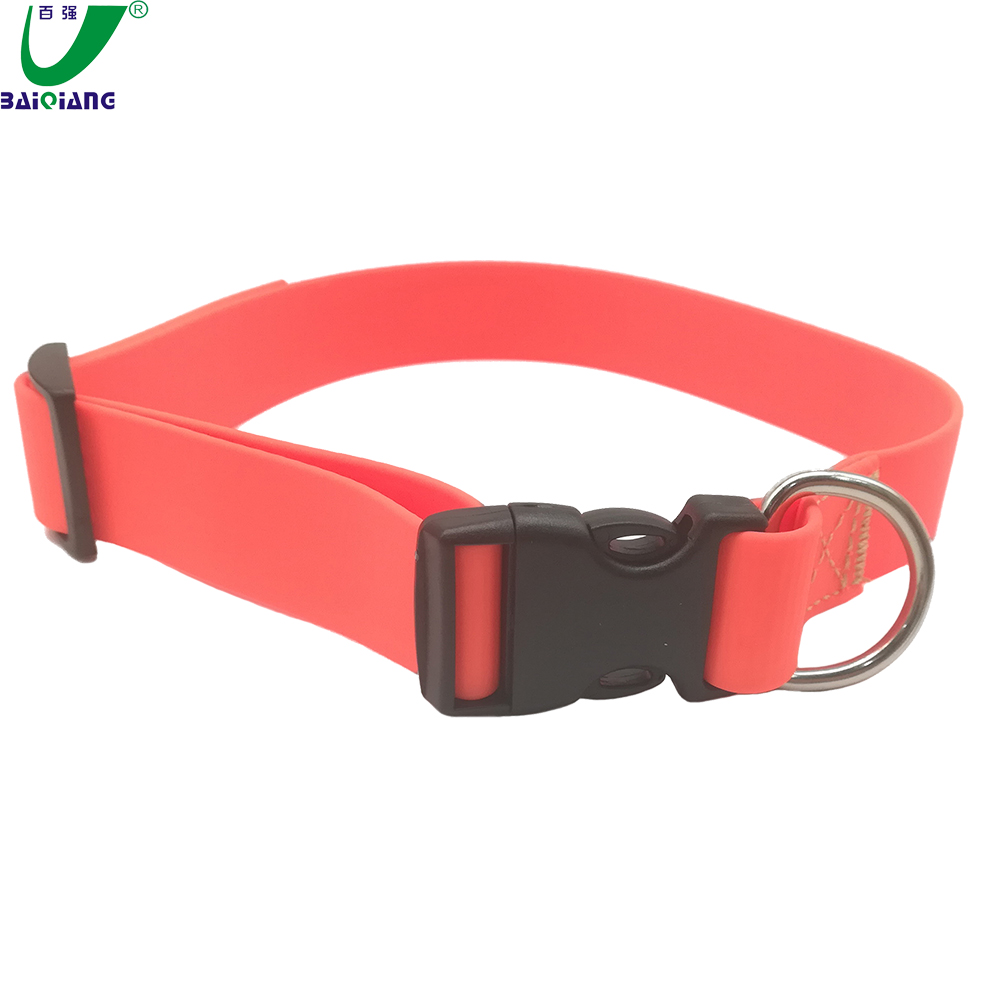 Orange Flexi PVC Heated Working Dog Collar Silicone Dog Leash