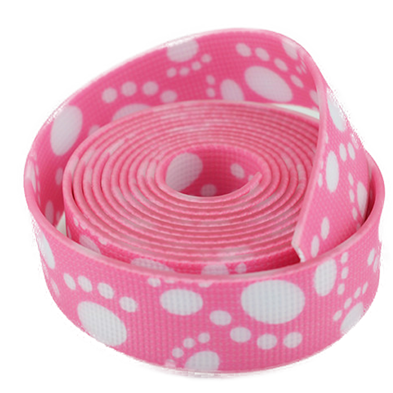 Wholesale Waterproof Print Dog Paw Pattern TPU Coated 100mm and 22mm Nylon Webbing Strap Dog Collar Leash