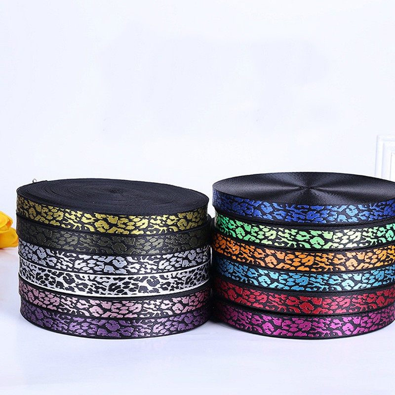 38mm and 40mm Decorative Wide Custom Printed Woven Elastic Nylon Cotton Tubular Webbing Strap for Bags